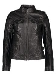 Bugatti Skórzana kurtka w kolorze czarnym rozmiar: 36. Czarne kurtki damskie Bugatti, bez wzorów, ze skóry, bez kaptura. Za 695.99 zł.