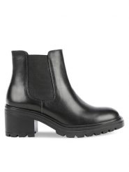 Geox Sztyblety D Damiana D16QCG 00043 C9999 Czarny. Czarne botki damskie Geox, ze skóry, bez obcasa, na słupku, bez zapięcia. Za 549.99 zł.