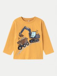 NAME IT Bluzka 13233674 Żółty Regular Fit. Żółte t-shirty i koszulki chłopięce Name it, bez wzorów, z bawełny, bez kołnierzyka, bez ramiączek. Za 49.99 zł.