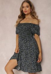 Czarna Sukienka z Wiskozy Hermamia. Czarne sukienki damskie Renee, bez wzorów, z tkaniny, bez ramiączek. W wyprzedaży za 55.99 zł.