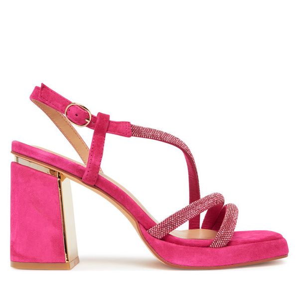 Sandały Alma En Pena. Czerwone sandały damskie Alma En Pena, bez wzorów, bez obcasa, na słupku, bez zapięcia. Za 739.99 zł.