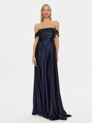 Rinascimento Sukienka wieczorowa CFC0120520003 Granatowy Regular Fit. Niebieskie sukienki damskie Rinascimento, bez wzorów, z syntetyku, wizytowe, bez ramiączek. Za 489.99 zł.