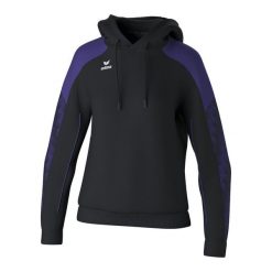 Bluza damska z kapturem Erima Evo Star. Czarne bluzy damskie Erima, na zimę, bez wzorów, z materiału, z kapturem. Za 249.00 zł.