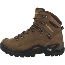 Buty trekkingowe damskie Lowa Renegade Gtx Mid S. Brązowe obuwie trekkingowe damskie Lowa, z gumy, za kostkę, bez zapięcia. Za 1,013.00 zł.
