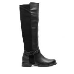 Kozaki Clara Barson. Czarne kozaki damskie Clara Barson, bez obcasa, na płaskiej podeszwie, bez zapięcia. Za 159.99 zł.