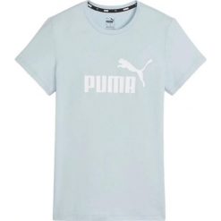 Damska Koszulka Z Logo Essential. Niebieskie koszulki damskie Puma, bez wzorów, bez kołnierzyka, bez ramiączek. Za 127.99 zł.