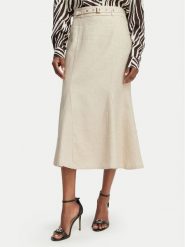 Guess Spódnica midi W6GD69 W2092 Beżowy jasny Regular Fit. Brązowe spódnice damskie Guess, xl, z aplikacjami, ze lnu, midi. Za 614.99 zł.