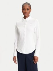Tommy Hilfiger Koszula 1985 WW0WW43528 Écru Slim Fit. Koszule damskie Tommy Hilfiger, s, bez wzorów, z bawełny, biznesowe, bez kołnierzyka, bez ramiączek. Za 299.99 zł.