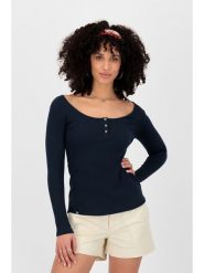 Alife and kickin Koszulka "Marti" w kolorze granatowym rozmiar: M. Niebieskie koszulki damskie Alife and Kickin, m, bez wzorów, bez kołnierzyka, bez ramiączek. Za 43.99 zł.