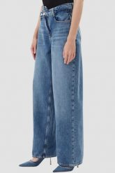 GUESS Niebieskie jeansy damskie z szeroką nogawką, Rozmiar XS. Niebieskie jeansy damskie Guess, z podwyższonym stanem. Za 669.99 zł.