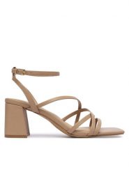 Aldo Sandały Esther 14039513 Beżowy. Brązowe sandały damskie ALDO, bez wzorów, ze skóry, bez obcasa, na słupku, bez zapięcia. Za 359.99 zł.