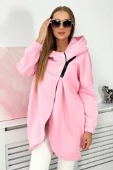 Bluza z krótkim suwakiem pudrowy róż. Czerwone bluzy damskie KESI, l, bez wzorów, z bawełny, bez kaptura. Za 355.46 zł.