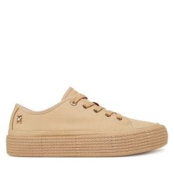 Espadryle Tommy Hilfiger. Brązowe espadryle damskie Tommy Hilfiger, bez wzorów, bez obcasa. Za 239.99 zł.