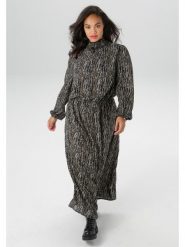 Aniston Sukienka w kolorze czarno-brązowym rozmiar: 48. Czarne sukienki damskie Aniston, bez wzorów, z wiskozy, bez ramiączek. Za 126.95 zł.