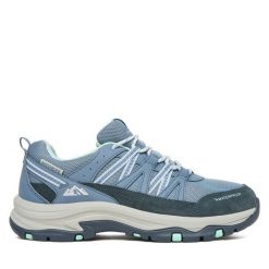 Trekkingi Skechers. Niebieskie obuwie trekkingowe damskie Skechers, bez zapięcia. Za 359.99 zł.