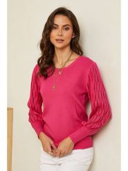 Soft Cashmere Sweter w kolorze różowym rozmiar: 38/40. Różowe swetry klasyczne damskie Soft Cashmere, z kaszmiru, bez kołnierzyka. Za 125.25 zł.