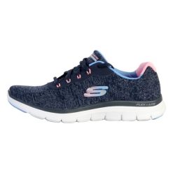 Buty treningowe damskie Skechers Flex Appeal 40 Fresh. Niebieskie obuwie sportowe damskie Skechers, z materiału, bez zapięcia. Za 363.99 zł.