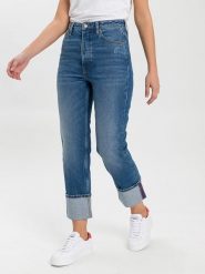 Cross Jeans Dżinsy "Brooke 010" - Straight fit - w kolorze niebieskim rozmiar: W31. Niebieskie jeansy damskie Cross Jeans, z podwyższonym stanem. Za 87.81 zł.