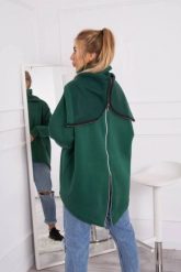 Bluza ocieplana z suwakiem z tyłu ciemno zielona. Zielone bluzy damskie KESI, l, bez wzorów, z bawełny, bez kaptura. Za 238.37 zł.