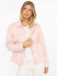 Zwillingsherz Kurtka dżinsowa w kolorze jasnoróżowym rozmiar: XL. Różowe kurtki damskie Zwillingsherz, xl, z aplikacjami, z bawełny, bez kaptura. Za 208.99 zł.