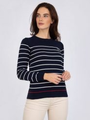 SIR RAYMOND TAILOR Sweter "Nina" w kolorze granatowo-białym rozmiar: XL. Niebieskie swetry klasyczne damskie Sir Raymond Tailor, xl, z bawełny, bez kołnierzyka. Za 122.96 zł.