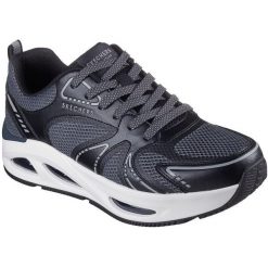 Buty sportowe Skechers Uno Ego aurair. Czarne obuwie sportowe casual damskie Skechers, ze skóry ekologicznej, bez zapięcia. W wyprzedaży za 490.00 zł.