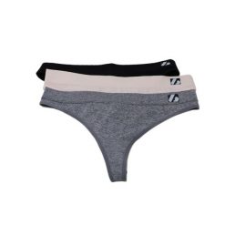 Zestaw stringów 3PK Thong 3 sztuki Czarny, Szary, Beżowy. Brązowe komplety bielizny BARNETT, bez wzorów. Za 109.00 zł.