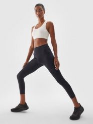 4F Legginsy treningowe 7/8 z wysokim stanem damskie - czarne XL. Czarne legginsy damskie 4F, s, bez wzorów, z dzianiny. Za 119.99 zł.