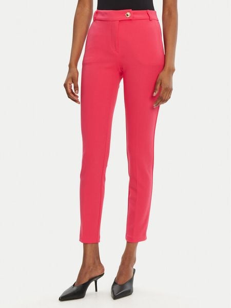 Rinascimento Spodnie materiałowe CFC0122742003 Różowy Regular Fit. Czerwone spodnie materiałowe damskie Rinascimento, bez wzorów, z materiału. Za 189.99 zł.