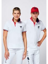 Polo Sylt Koszulka polo w kolorze białym rozmiar: XS. Białe bluzki damskie Polo Sylt, xs, bez wzorów, z bawełny, bez kołnierzyka, bez ramiączek. Za 114.17 zł.