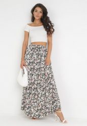 Czarno-Różowa Rozkloszowana Maxi Spódnica z Bawełny Wiązana Troczkiem Sedja. Czarne spódnice damskie Born2be, na co dzień, l, bez wzorów, z bawełny, eleganckie, maxi. Za 69.99 zł.
