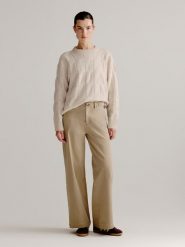 Josephine & Co Spodnie "Jelmer" w kolorze beżowym rozmiar: 46. Brązowe spodnie materiałowe damskie Josephine & Co, bez wzorów, z materiału. Za 260.99 zł.