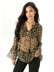 Aniston Bluzka w kolorze jasnobrązowo-czarnym rozmiar: 42. Brązowe bluzki damskie Aniston, bez wzorów, bez kołnierzyka, bez ramiączek. Za 66.47 zł.