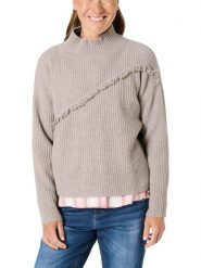 Timezone Sweter w kolorze beżowym rozmiar: XXL. Brązowe swetry klasyczne damskie Timezone, xxl, bez kołnierzyka. Za 157.73 zł.