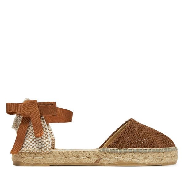 Espadryle Manebi. Brązowe espadryle damskie Manebi, bez wzorów, bez obcasa. Za 419.99 zł.