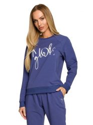 Made of emotion Bluza w kolorze niebieskim rozmiar: L. Niebieskie bluzy damskie Made Of Emotion, l, bez wzorów, bez kaptura. Za 123.25 zł.