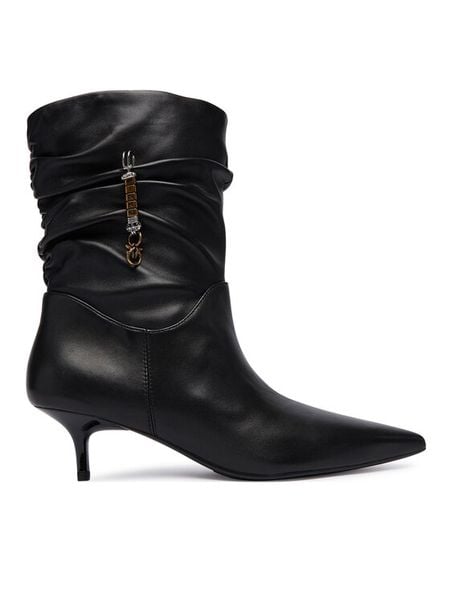 PINKO Botki Gloria 28 SD0629P003 Czarny. Czarne botki damskie Pinko, ze skóry, bez obcasa, na płaskiej podeszwie, bez zapięcia. Za 1,399.00 zł.