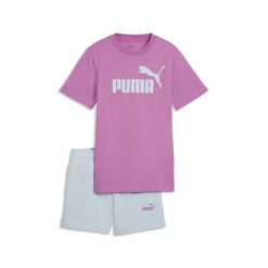Młodzieżowy zestaw Essentials z koszulką i szortami z logo No.1 PUMA. Czerwona koszulki damskie Puma, m, bez wzorów, z dresówki, bez kołnierzyka, bez ramiączek. Za 169.00 zł.