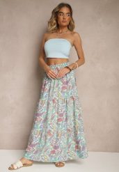 Zielona Spódnica Rozkloszowana High Waist z Motywem Paisley Nevolissa. Zielone spódnice damskie Renee, na co dzień, l, z aplikacjami, maxi. Za 49.99 zł.