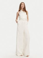 TWINSET Kombinezon 251TT2170 Écru Wide Leg. Sukienki damskie Twinset, bez wzorów, ze lnu, bez ramiączek. Za 1,329.00 zł.