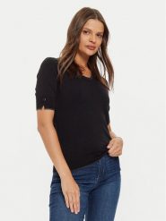 Liu Jo Bluzka WF4010 MS49I Czarny Regular Fit. Czarne bluzki damskie Liu Jo, xs, bez wzorów, z wiskozy, bez kołnierzyka, bez ramiączek. Za 279.99 zł.