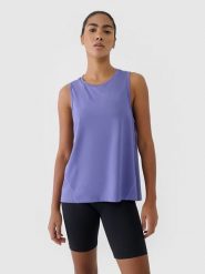 4F Top sportowy w kolorze fioletowym rozmiar: L. Różowe koszulki sportowe damskie 4F, l, bez wzorów, z materiału, bez ramiączek, outdoorowe. Za 70.90 zł.