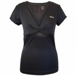 Koszulka treningowa damska Reebok K28901. Czarne bluzki damskie Reebok, s, bez wzorów, z poliesteru, bez kołnierzyka, bez ramiączek. Za 127.00 zł.