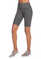 Spodenki sportowe damskie Skechers Go Walk High Waisted Bike Short. Szare spodenki sportowe damskie Skechers, na zimę, m, bez wzorów, z elastanu, rowerowe. Za 129.99 zł.