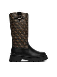 Guess Kozaki EO-CS6795-02 Czarny. Czarne kozaki dziewczęce Guess, z aplikacjami, ze skóry, bez obcasa, bez zapięcia. Za 299.99 zł.