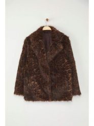 Trendyol Kurtka pluszowa w kolorze brązowym rozmiar: M. Brązowe kurtki damskie Trendyol, m, bez wzorów, bez kaptura. Za 126.75 zł.