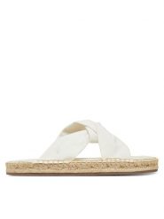 EMU Australia Klapki Rowley W13169 Biały. Białe klapki damskie EMU Australia, bez wzorów, z materiału, bez obcasa, bez zapięcia. Za 213.99 zł.