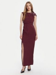 Rinascimento Sukienka wieczorowa CFC0020094002 Bordowy Slim Fit. Czerwone sukienki damskie Rinascimento, bez wzorów, z syntetyku, wizytowe, bez ramiączek. Za 599.99 zł.