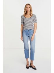 Rich&Royal Koszulka w kolorze granatowo-białym rozmiar: XS. Białe koszulki damskie Rich&Royal, xs, bez wzorów, prążkowane, bez kołnierzyka, bez ramiączek. Za 133.95 zł.