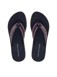 Tommy Hilfiger Japonki Th Corporate Wedge Summer Sandal FW0FW09695 Granatowy. Niebieskie klapki damskie Tommy Hilfiger, bez wzorów, z materiału, bez obcasa, bez zapięcia. Za 189.99 zł.